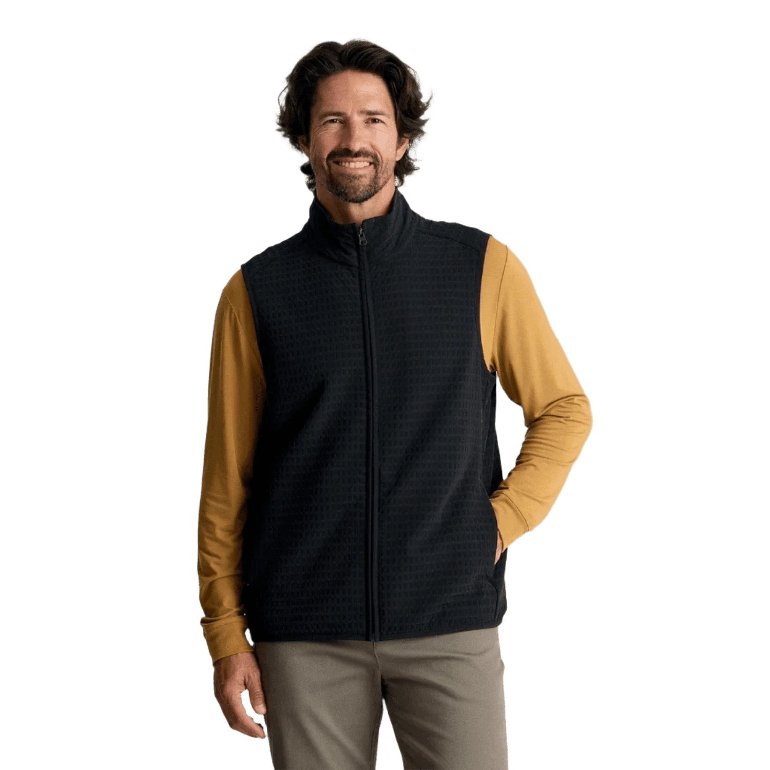Men’s Gridback Fleece Vest Free Fly Apparel - BLACK / S