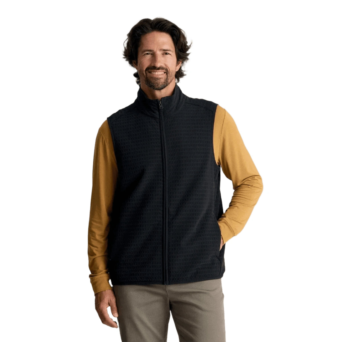 Men’s Gridback Fleece Vest Free Fly Apparel - BLACK / S
