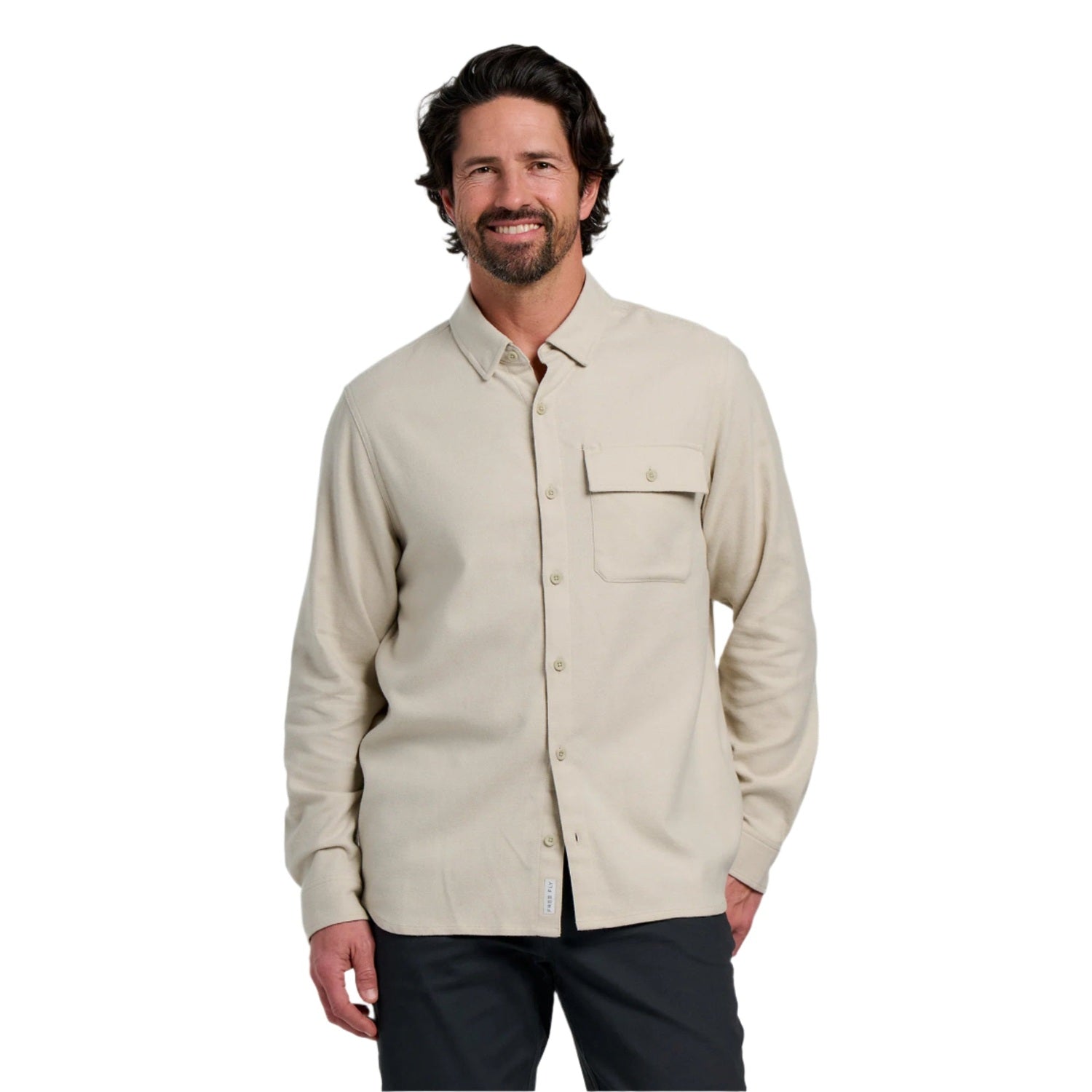 Men’s Seawool Flannel Shirt Free Fly Apparel - SANDSTONE / S