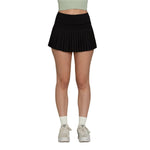 Women’s Pleated Tennis Skirt Gold Hinge - BLACK / XS