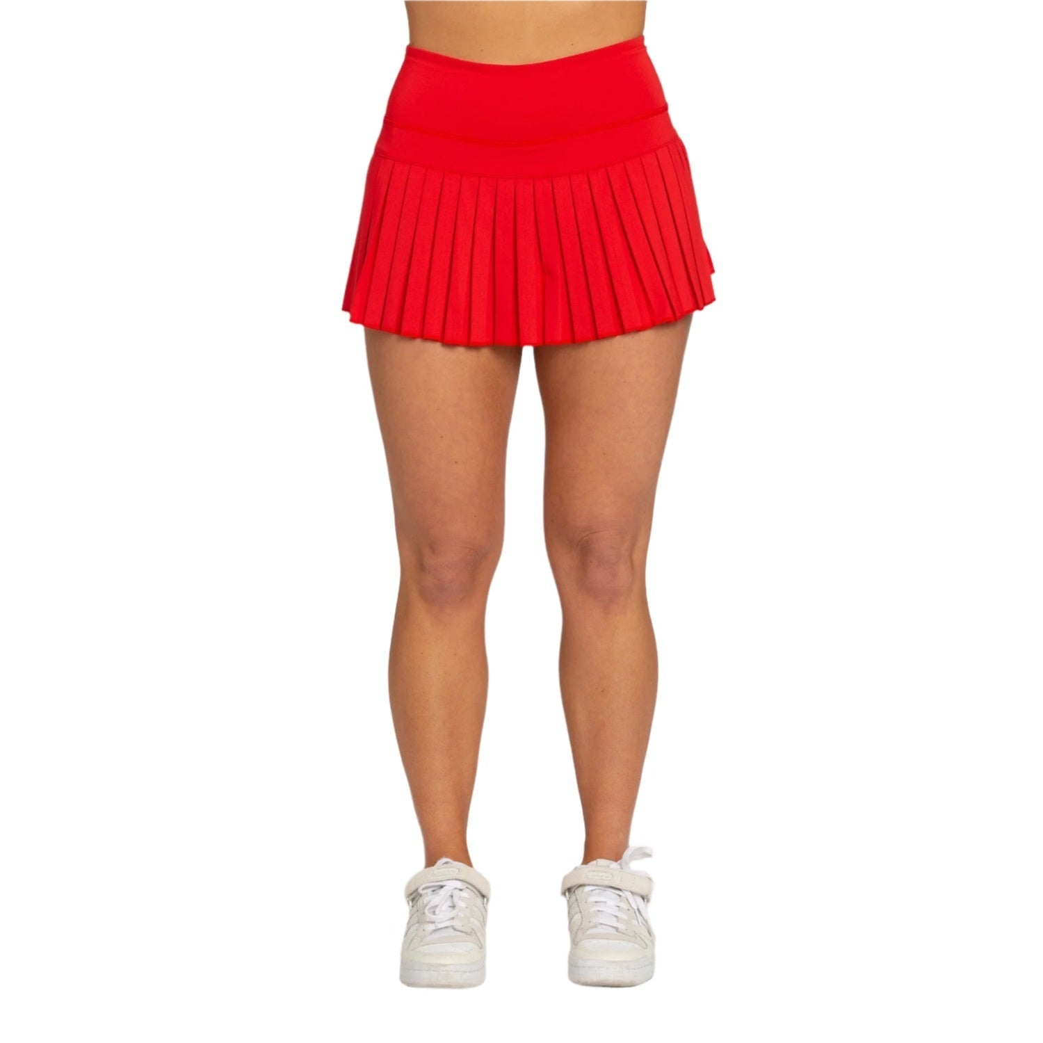 Women’s Pleated Tennis Skirt Gold Hinge - CANDY RED / XS