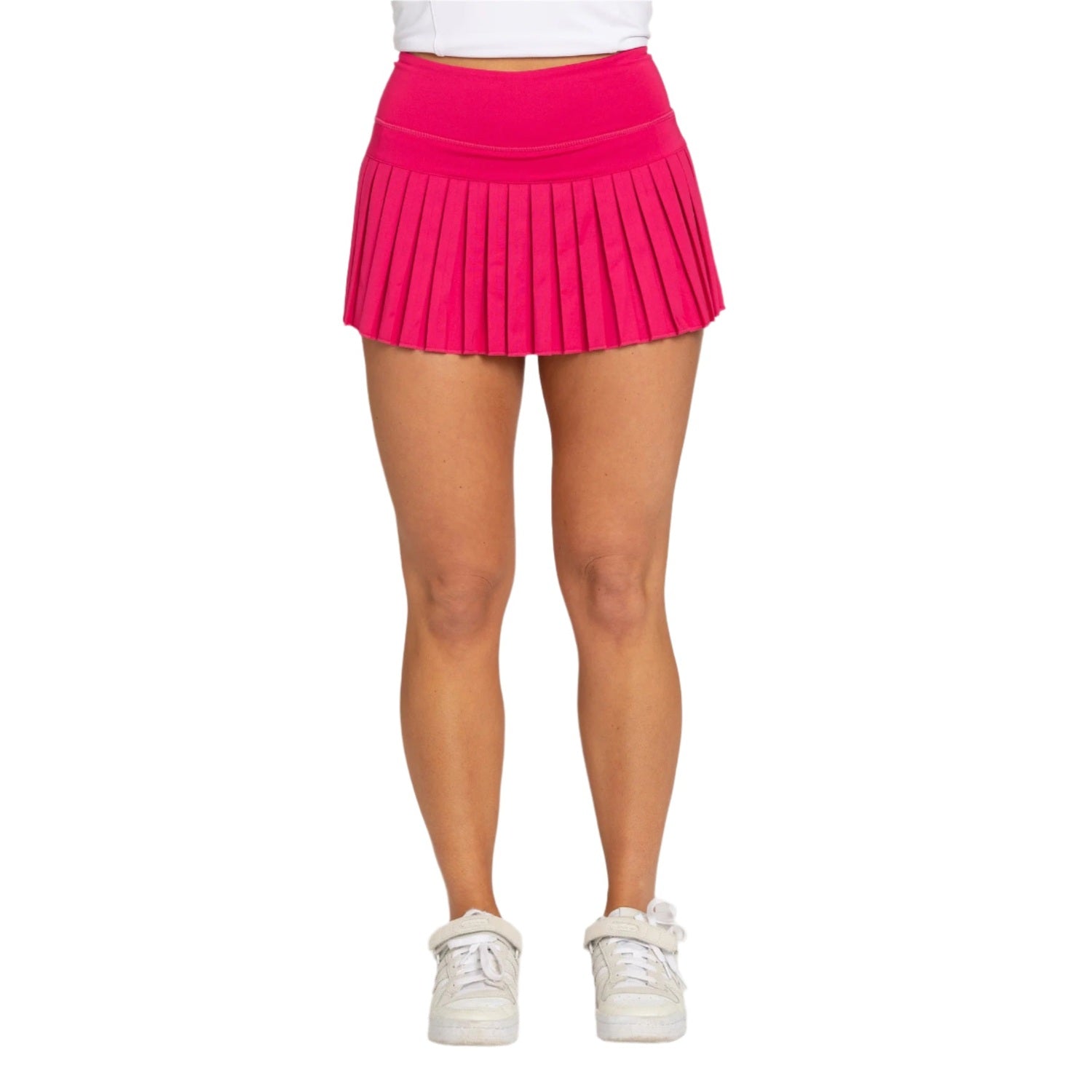 Women’s Pleated Tennis Skirt Gold Hinge - HOT PINK / XS