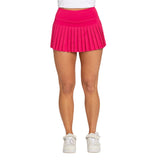 Women’s Pleated Tennis Skirt Gold Hinge - HOT PINK / XS