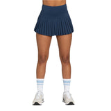 Women’s Pleated Tennis Skirt Gold Hinge - STONE NAVY / XS