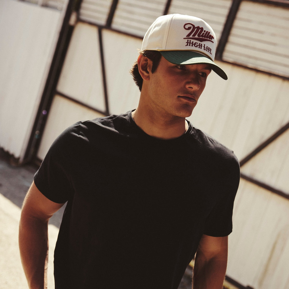 Miller High Life Scottie Hat in Ivory/Dark Green, lifestyle
