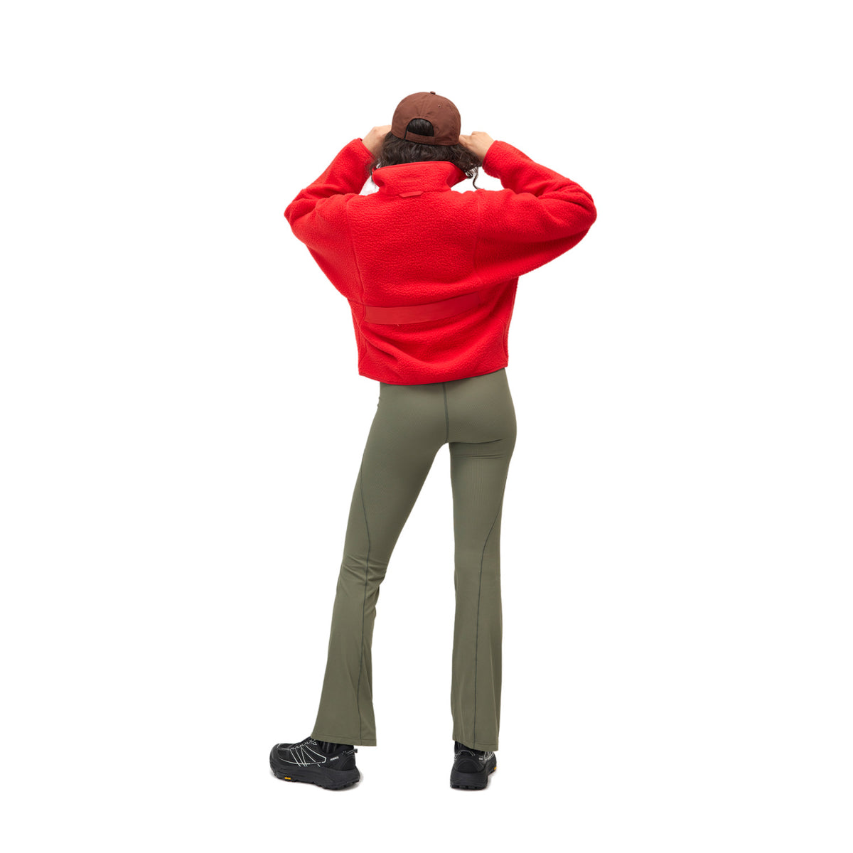 Women's Pieper Fleece in Rouge, on model back