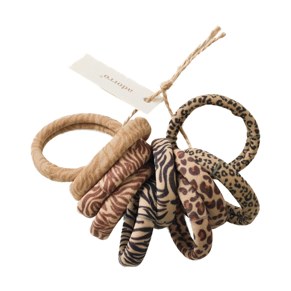 Women's Skinny Seamless Hair Ties (Set of 10) in Animal Print, set of 10