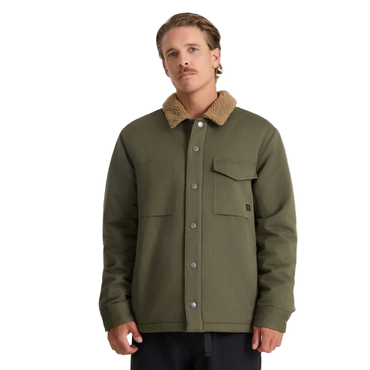 Men's Hebrides 2.0 Sherpa Jacket in Military, front on model