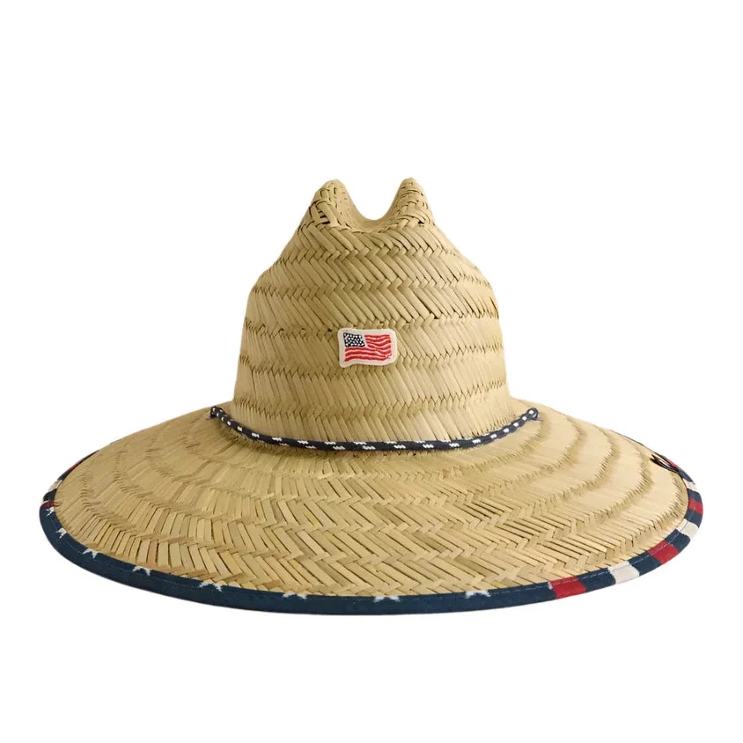 UPF 50+ Lifeguard Straw Hat Hemlock - STARS AND STRIPES