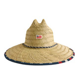 UPF 50+ Lifeguard Straw Hat Hemlock - STARS AND STRIPES