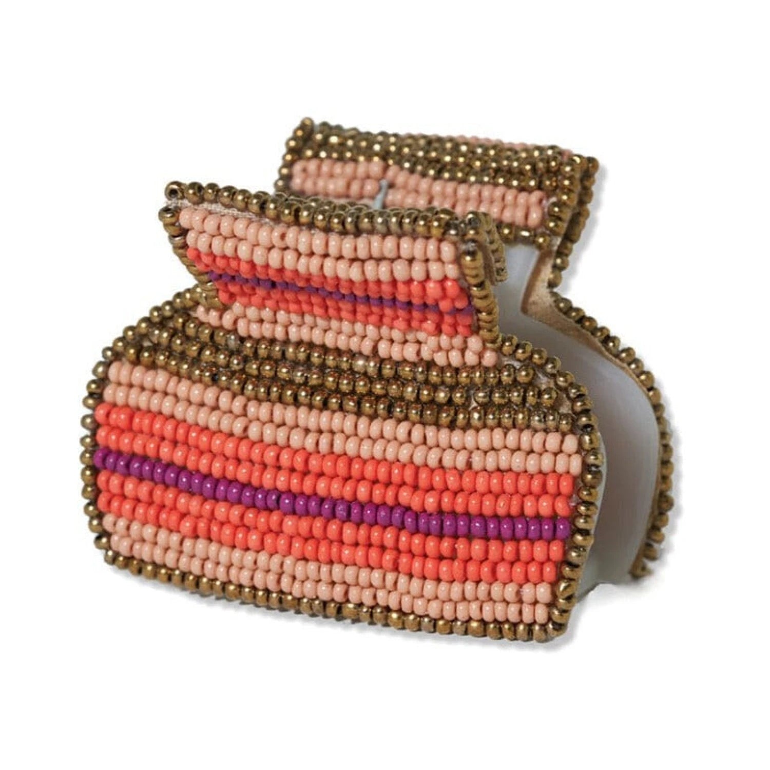 Gia Hair Clip Petite Ink + Alloy - STRIPES JAIPUR