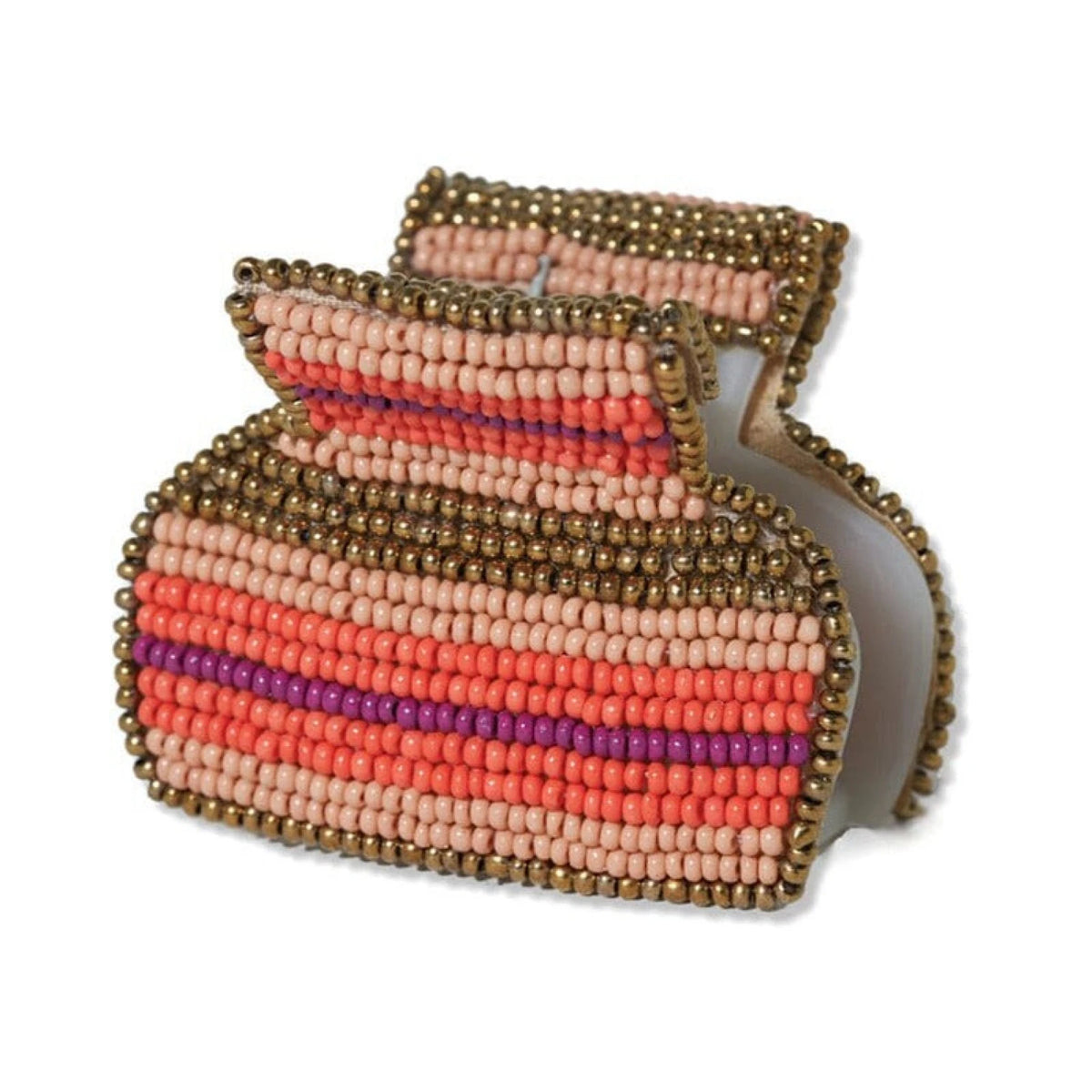 Gia Hair Clip Petite Ink + Alloy - STRIPES JAIPUR