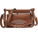 Jessica Clear Crossbody Jen & Co - BROWN