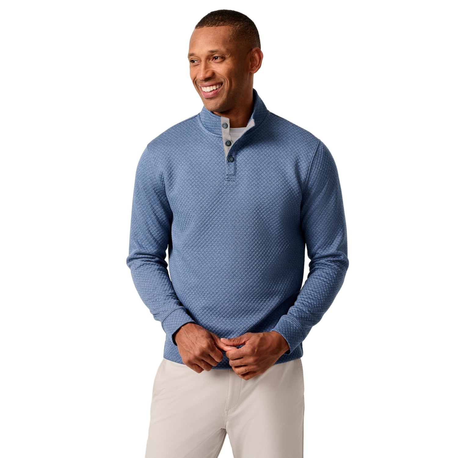 Men’s Rockwells Quilted Pullover johnnie-O - LAGUNA BLUE / S