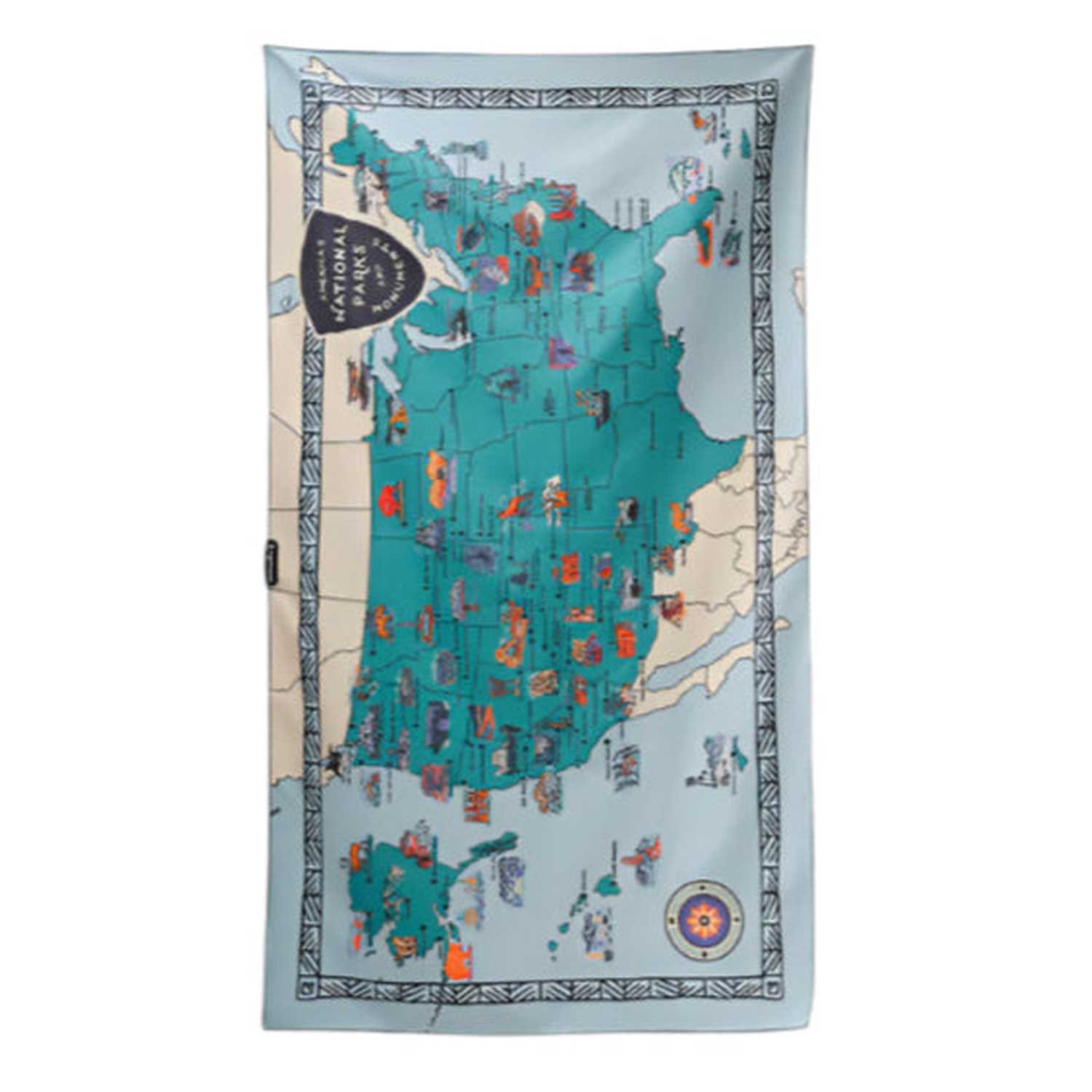 Ultralight Towel Nomadix - NATIONAL PARKS AND MONUMENTS MAP