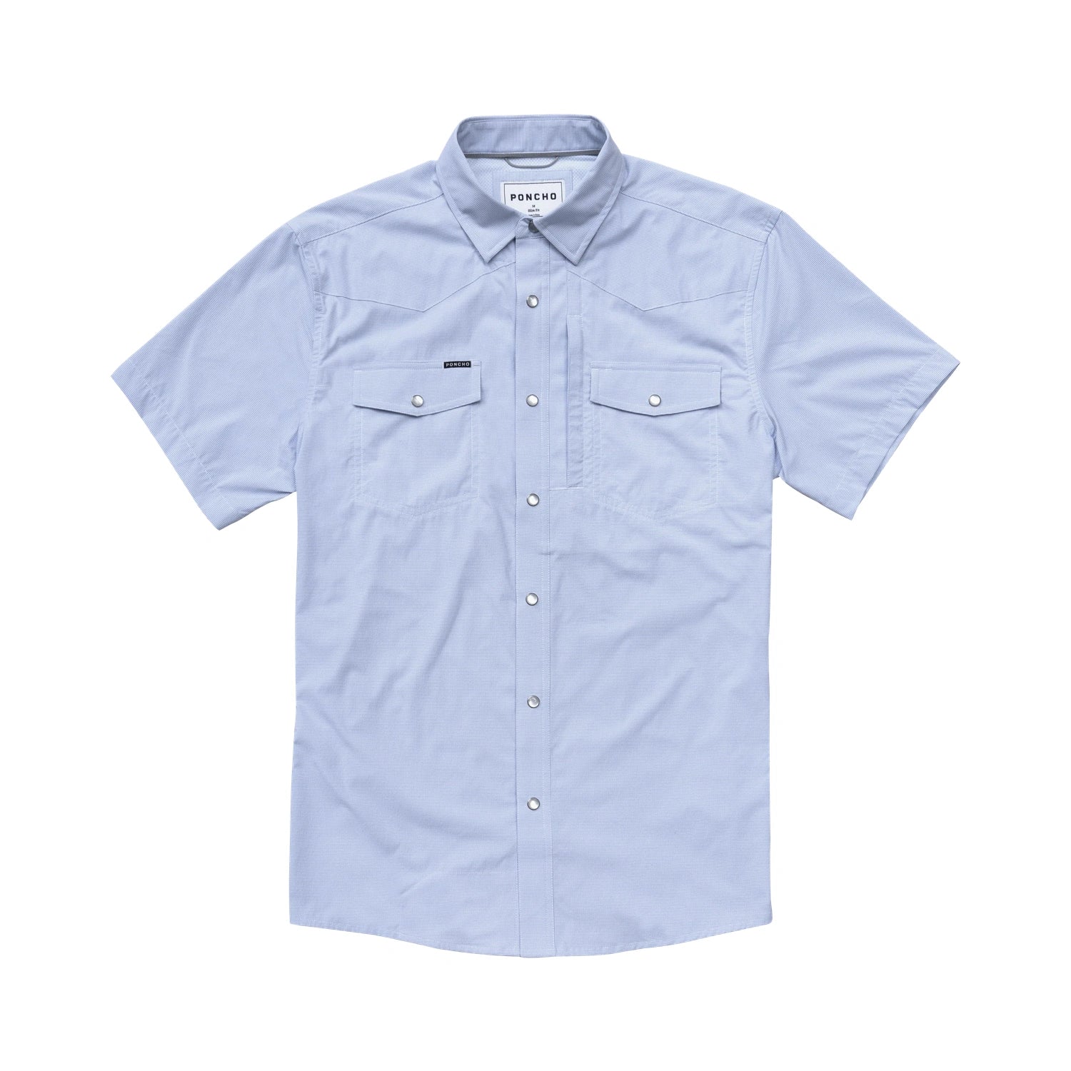 Men’s Western Pearl Snap Shirt Short Sleeve Poncho Outdoors