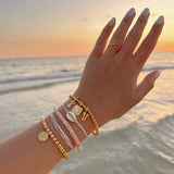 PV Harper Round Bead Stretch Bracelet Pura Vida - GOLD