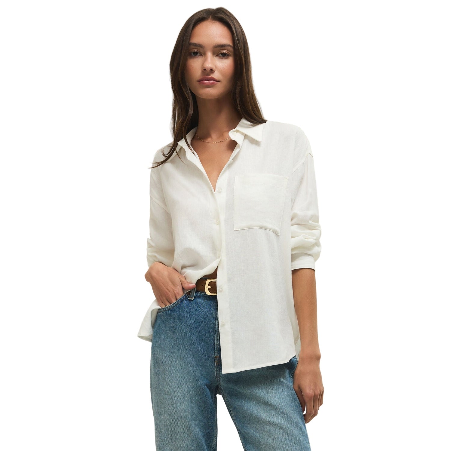 Women’s Alfie Button Up Shirt Z Supply - WHT WHITE / XS