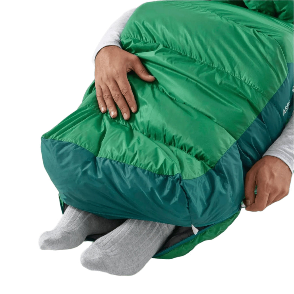 Ascent Down Sleeping Bag Long 15F - Rainforest Green Sea