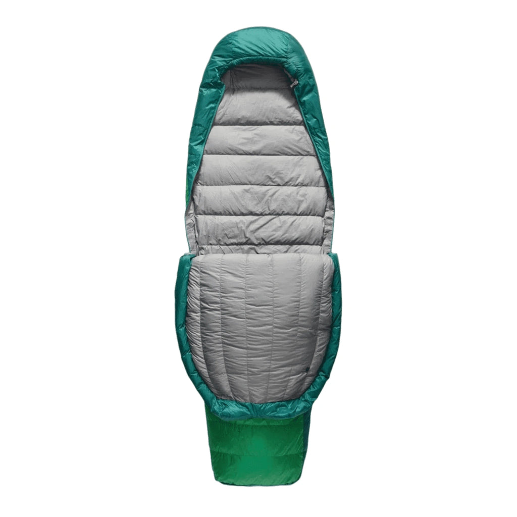 Ascent Down Sleeping Bag Long 15F - Rainforest Green Sea