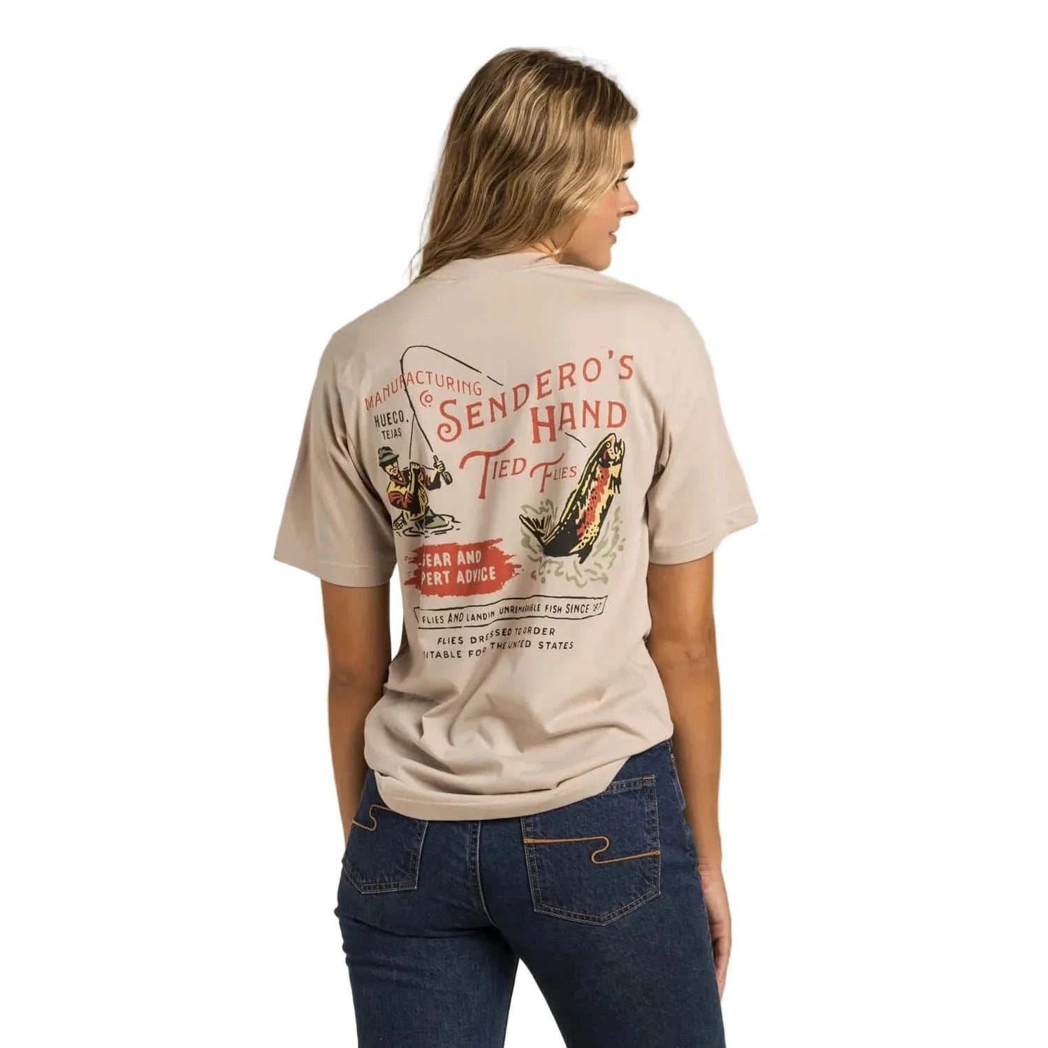 Hand Tied Flies T-Shirt Sendero Provisions Co. - SAND / L