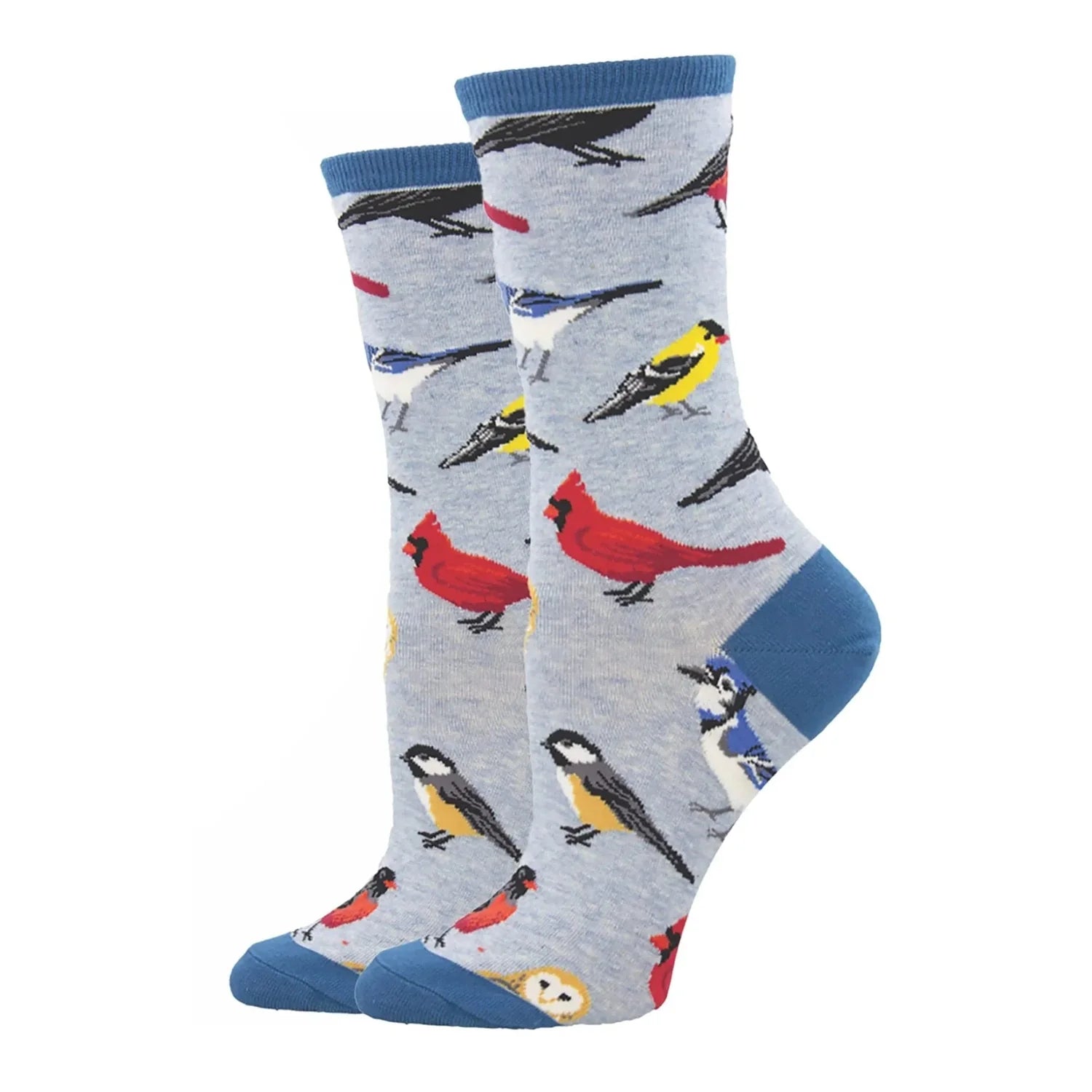 Bird is The Word Socks Socksmith - BLUE HEATHER / 9-11