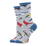 Bird is The Word Socks Socksmith - BLUE HEATHER / 9-11