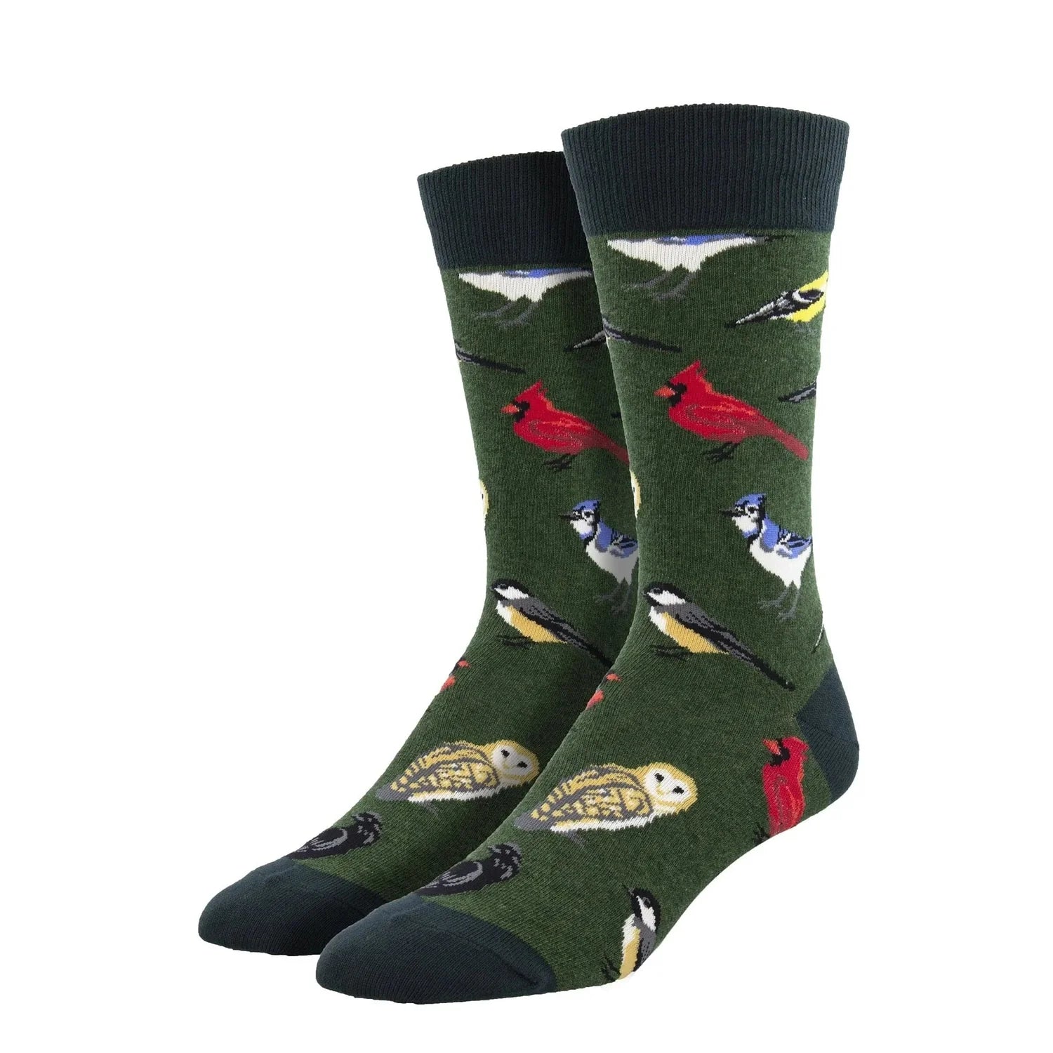 Bird is The Word Socks Socksmith - GREEN HEATHER / 10-13