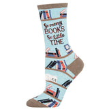 Time For A Good Book - Cotton Crew Socksmith - BLUE HEATHER