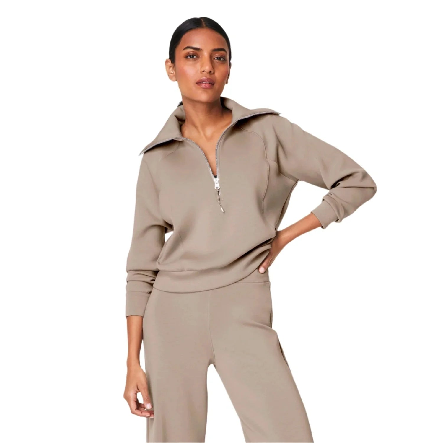 Women’s AirEssentials Half Zip SPANX - ASHWOOD / XS