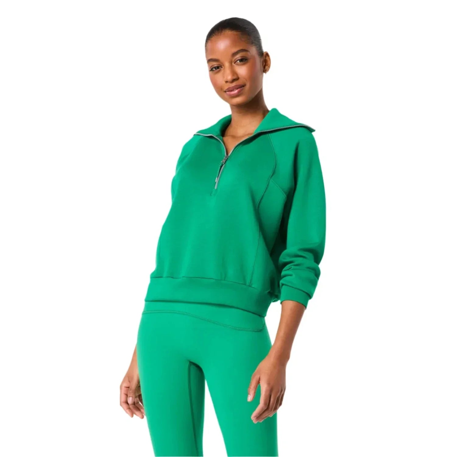 Women’s AirEssentials Half Zip SPANX - FLDGN FIELD GREEN