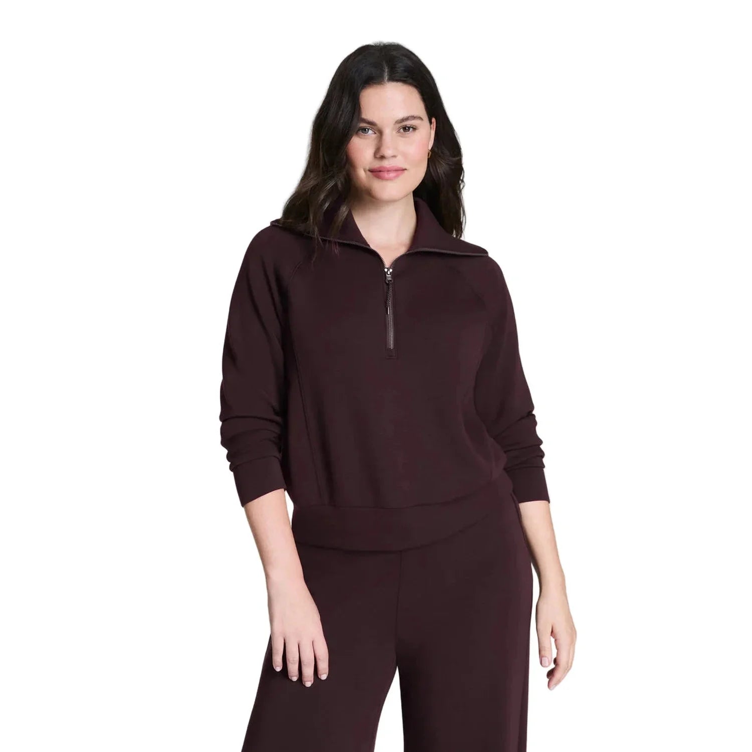Women’s AirEssentials Half Zip SPANX - TRUFFLE BROWN / XS