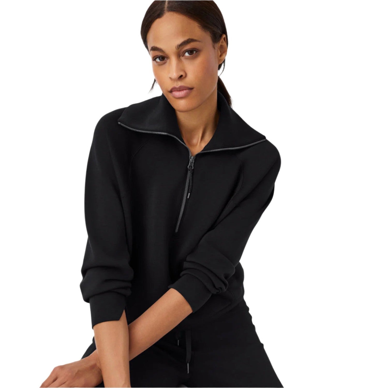 Women’s AirEssentials Half Zip SPANX - VERY BLACK / XS