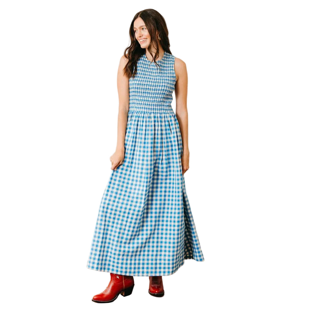 Women’s Marine Dress Sunshine Tienda - BLUE BAY GINGHAM / XS