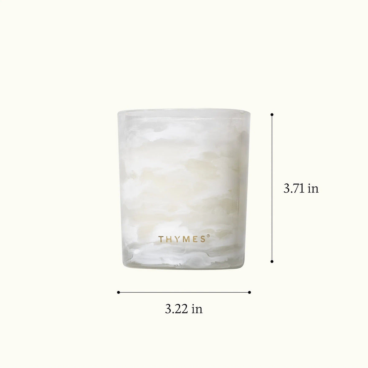 Thymes Frasier Fir Tidings 6.5 oz Candle, dimensions