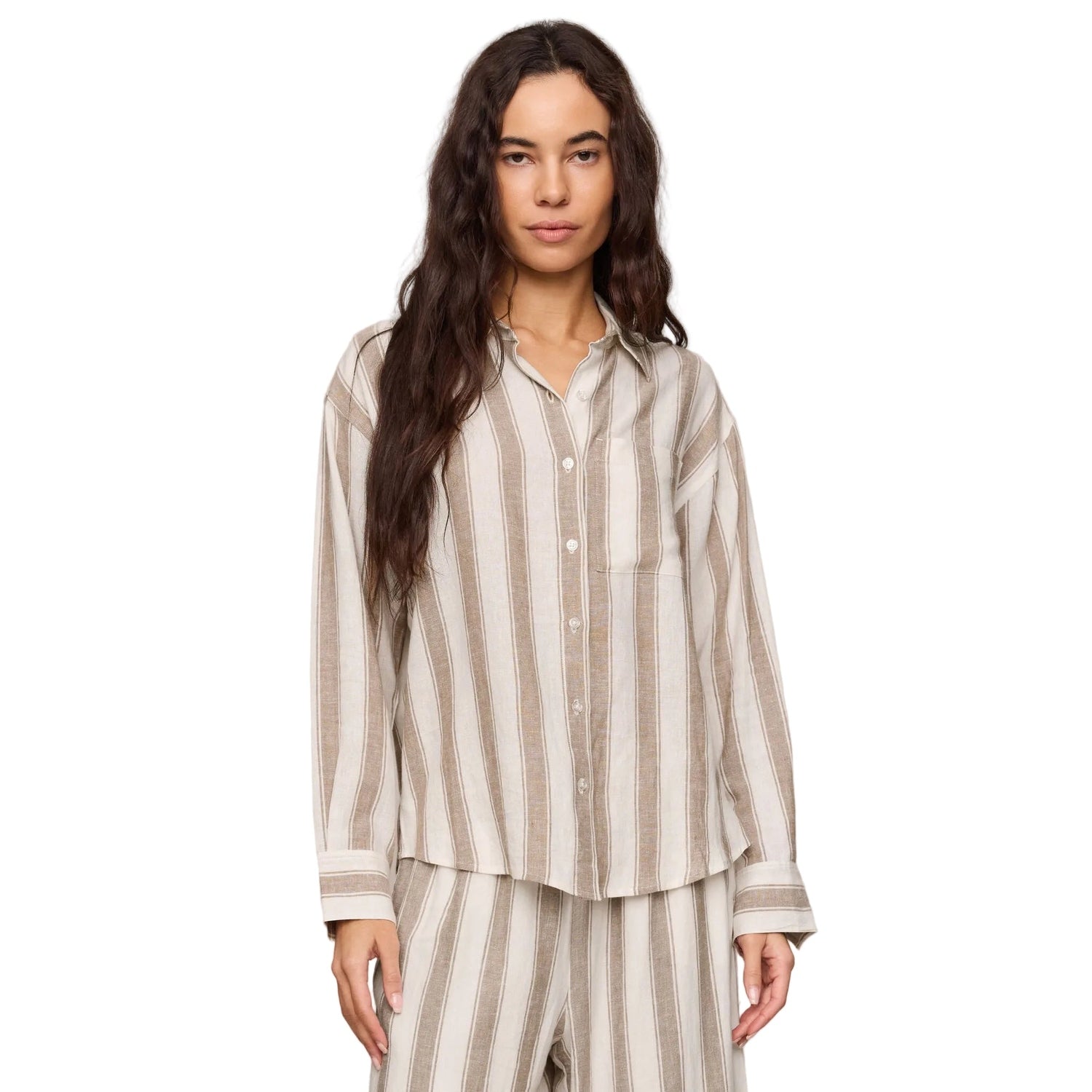 Women’s The Perfect Striped Button Up Z Supply - LTO LIGHT