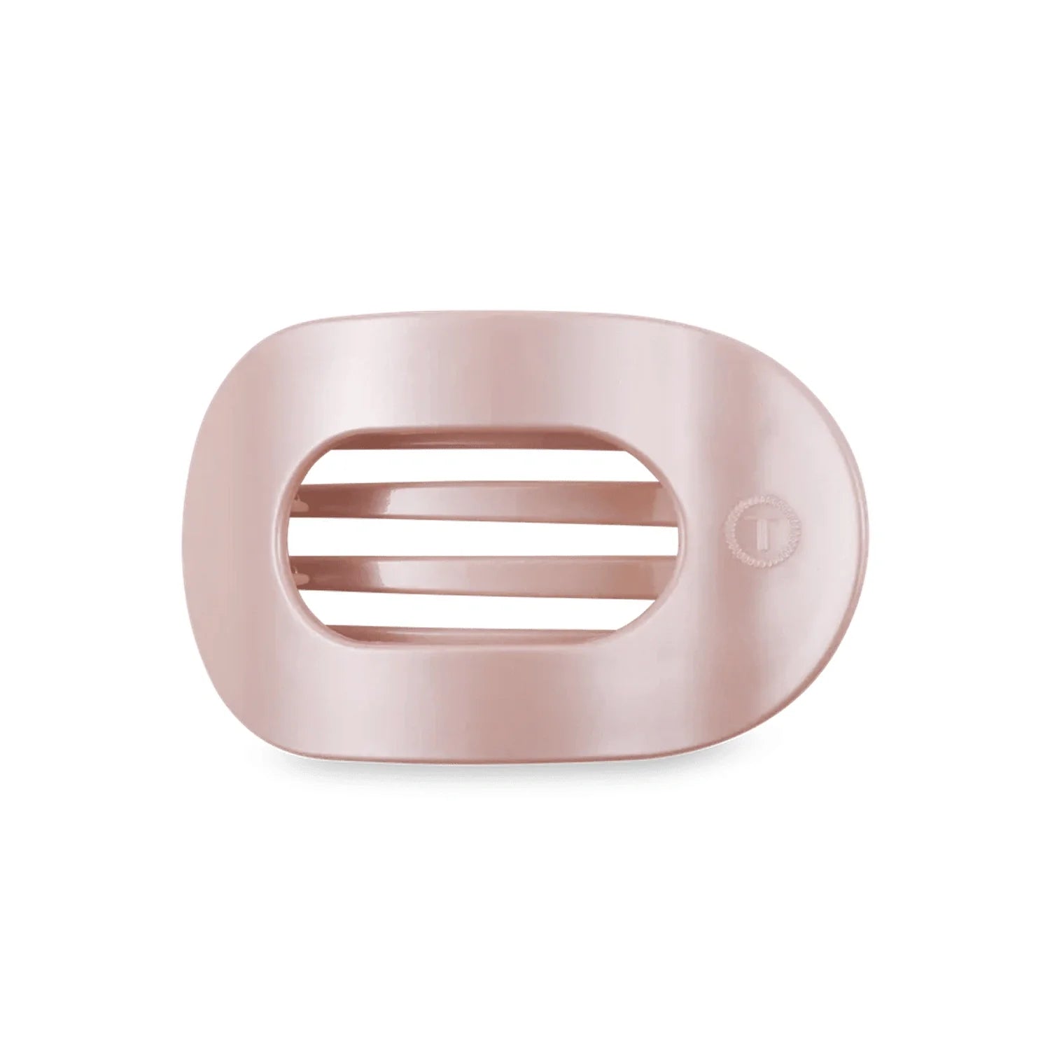 Flat Round Clip Teleties - PEARLY PINK / LARGE
