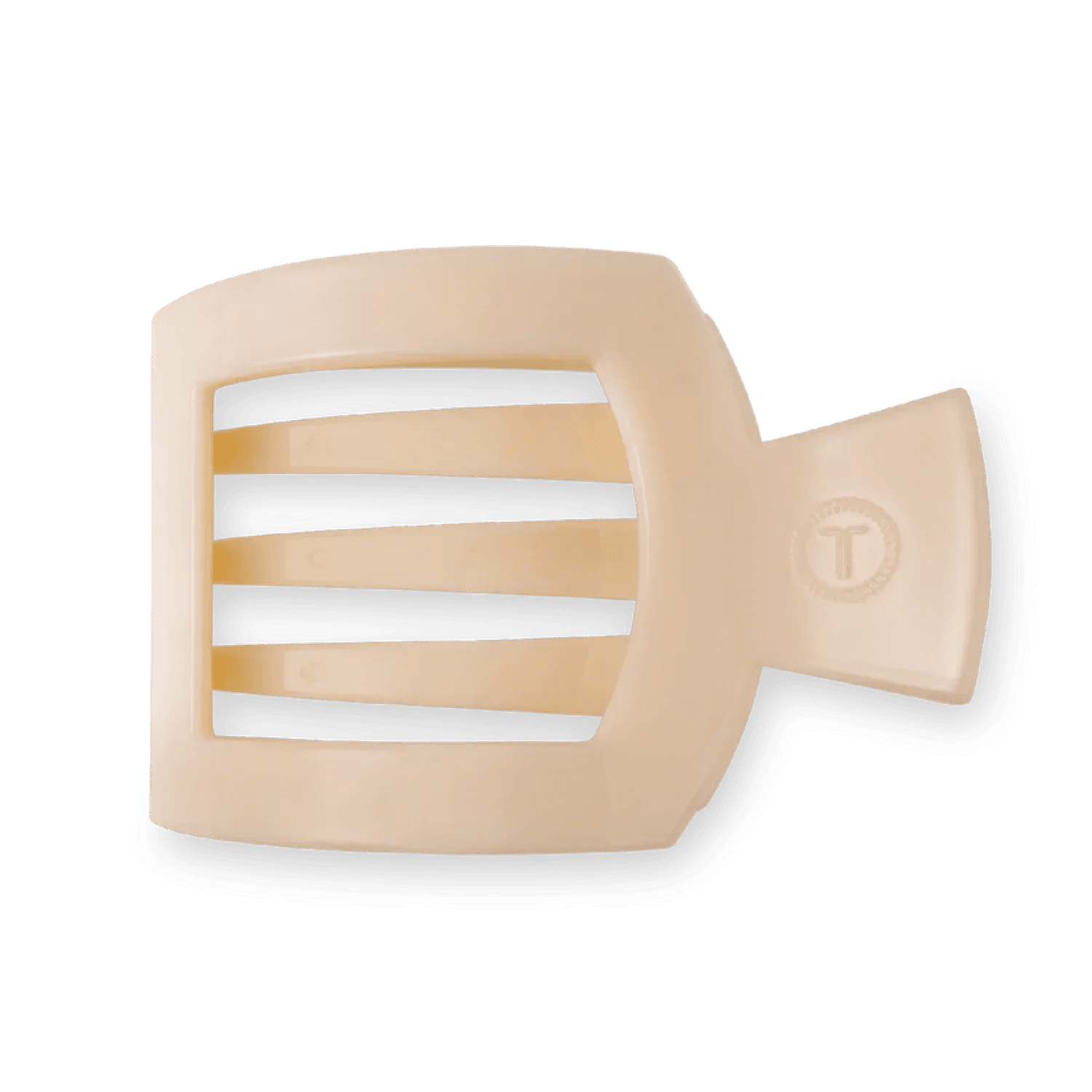 Flat Square Clip Teleties - ALMOND BEIGE / LARGE
