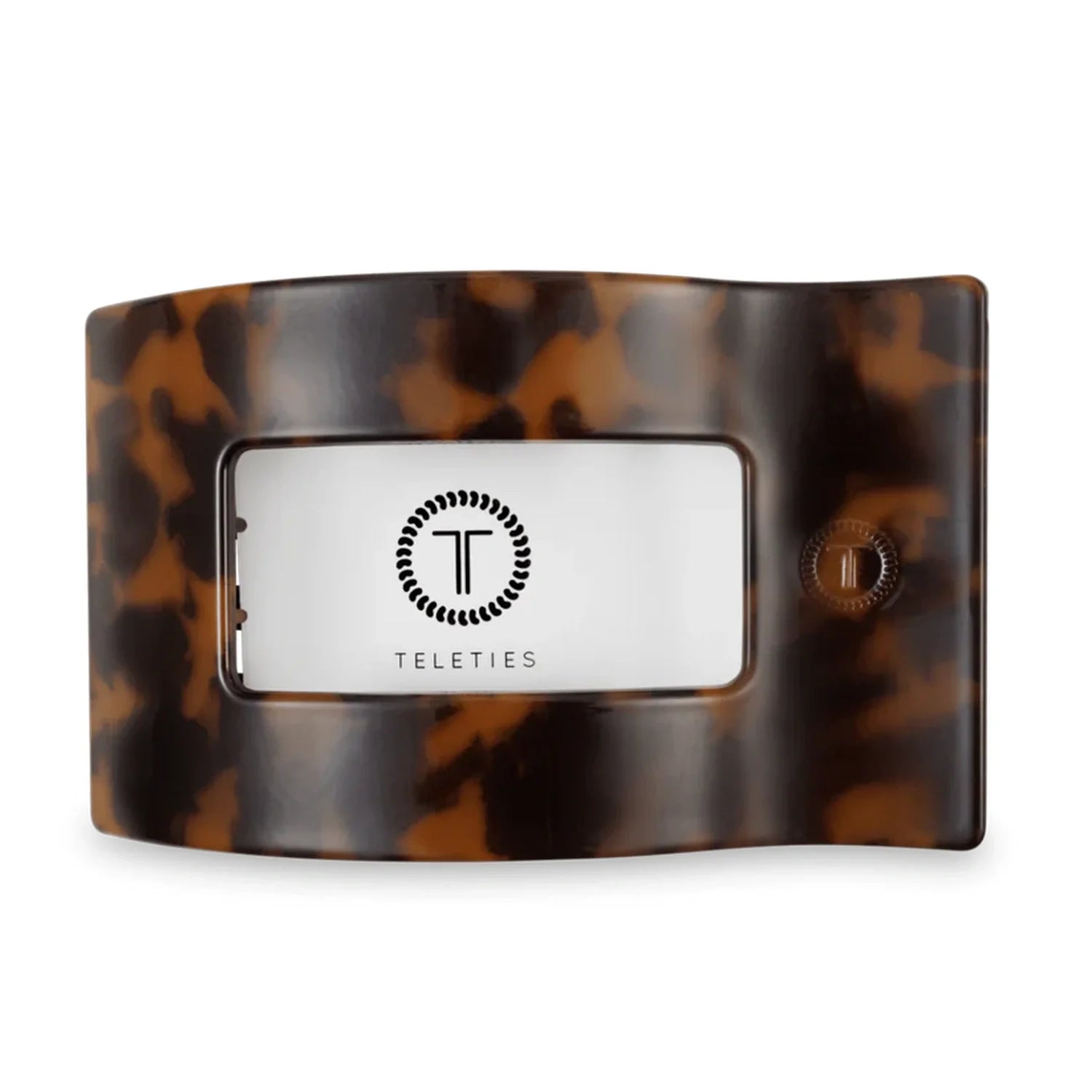 Women’s Flat Rectangle Clip Teleties - TORTOISE / LARGE