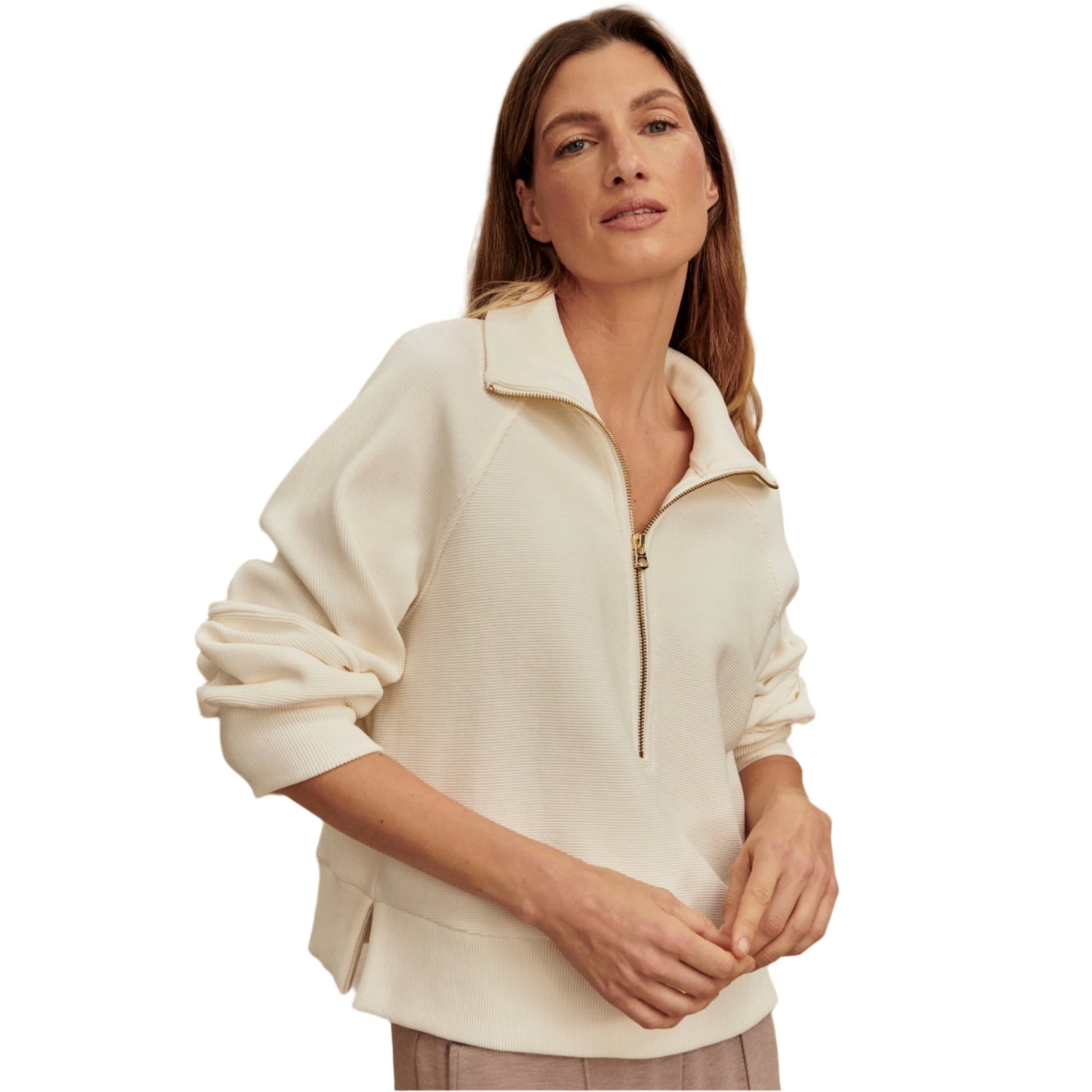 Women’s Milano Half Zip Sweat Varley - IVOR IVORY / XS