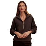 Women’s Milano Half Zip Sweat Varley - COBE COFFEE BEAN / XS