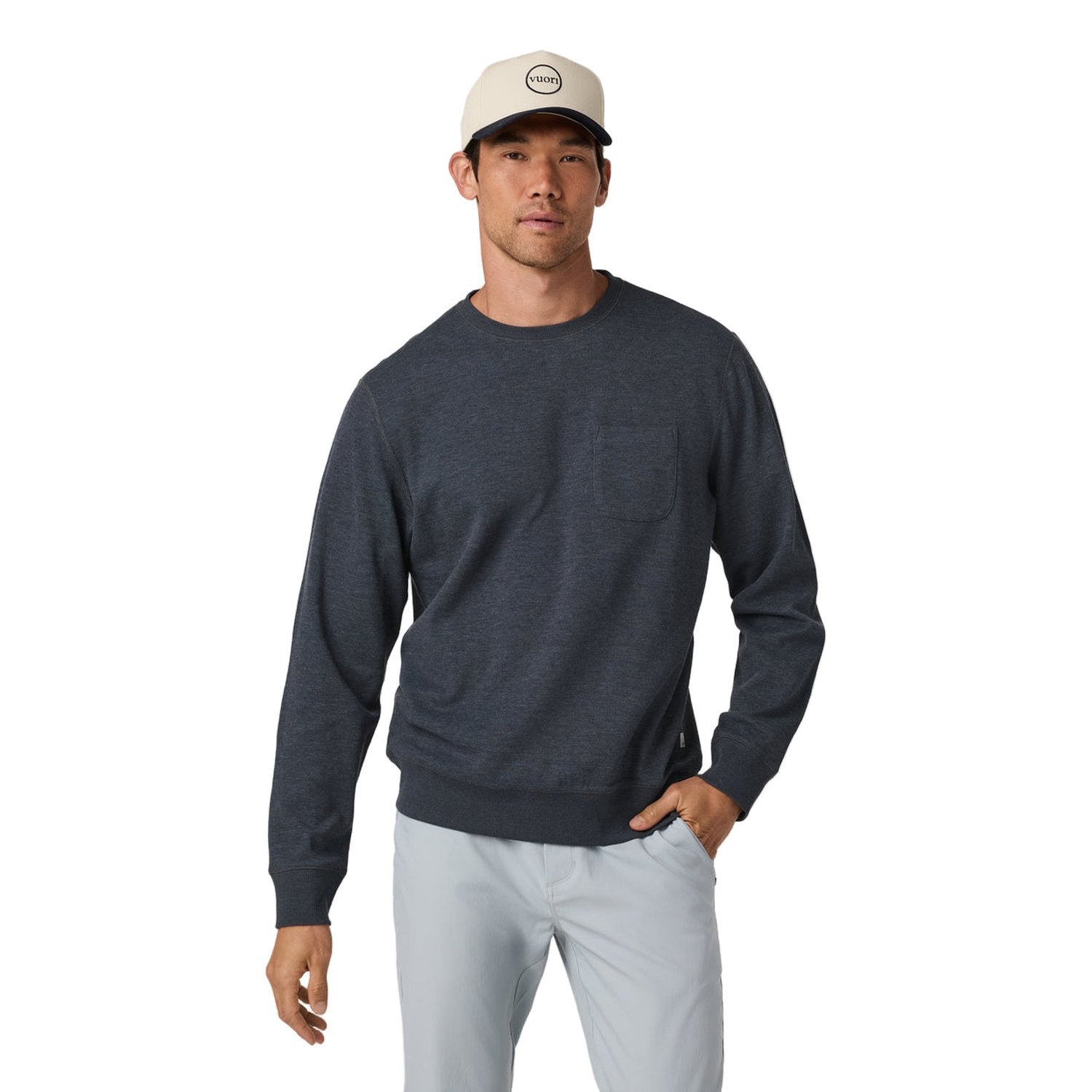Men’s Jeffreys Crew 2.0 Vuori - HNV NAVY HEATHER / S