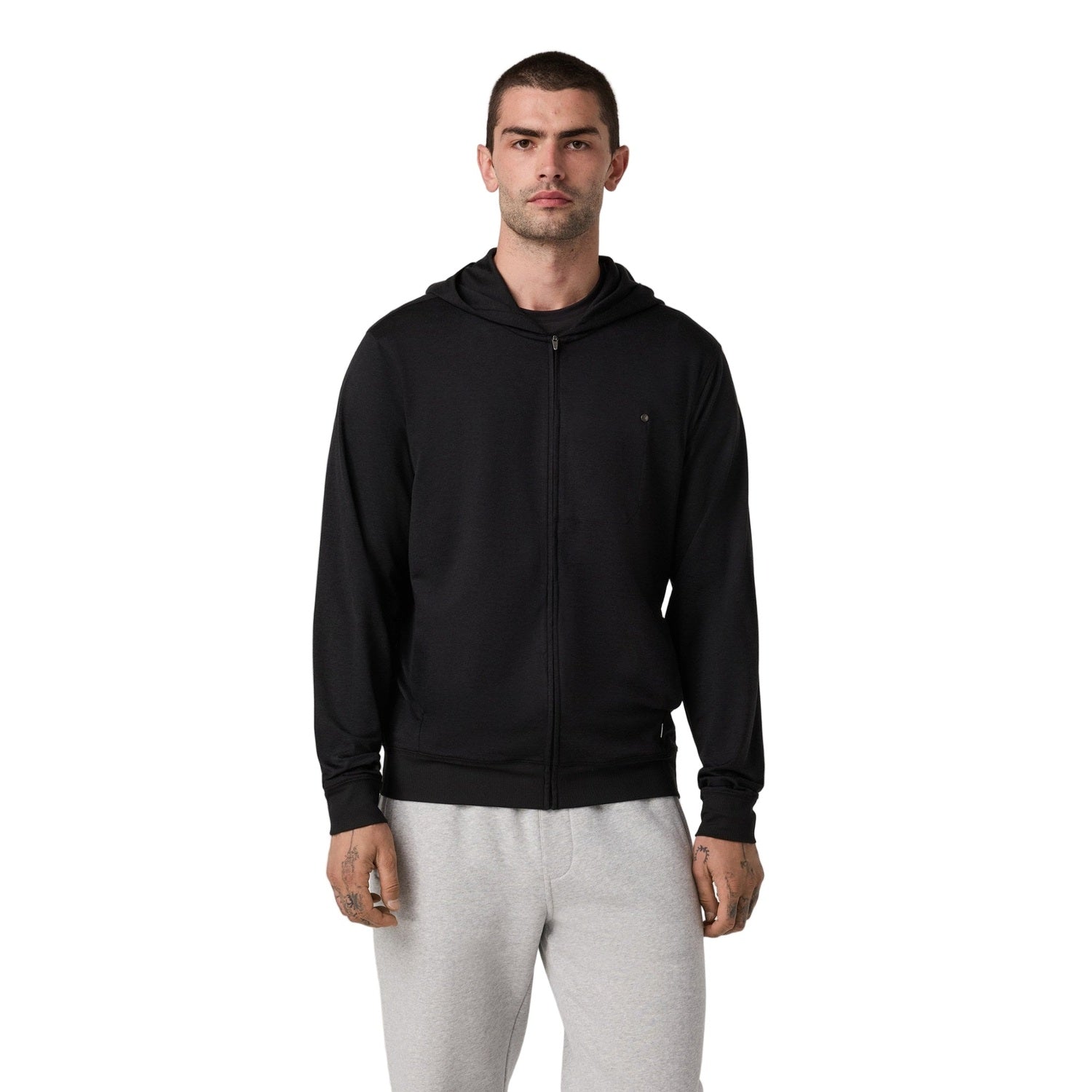 Men’s Ponto Full Zip Hoodie Vuori - HBK BLACK HEATHER / S