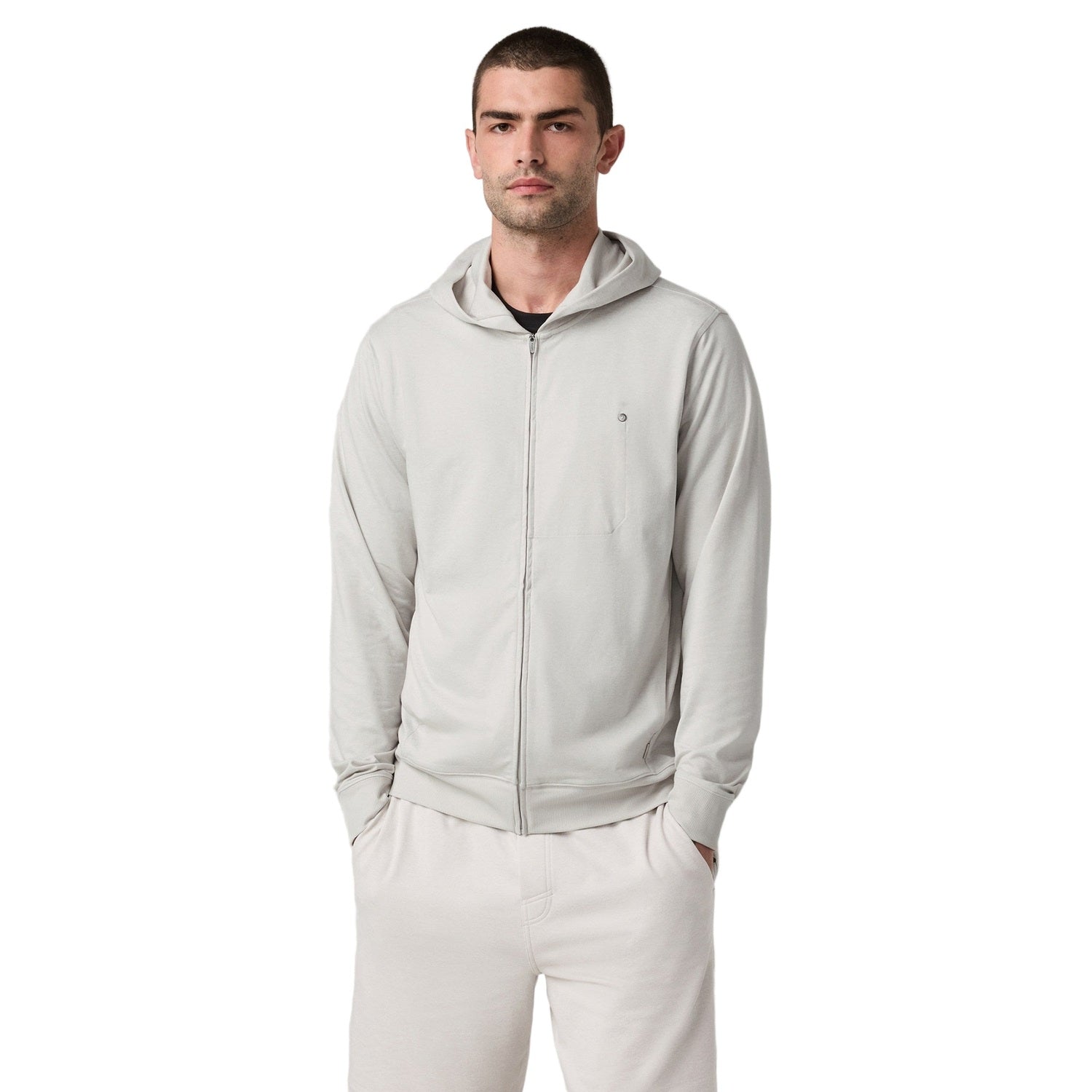 Men’s Ponto Full Zip Hoodie Vuori - HST SALT HEATHER / S