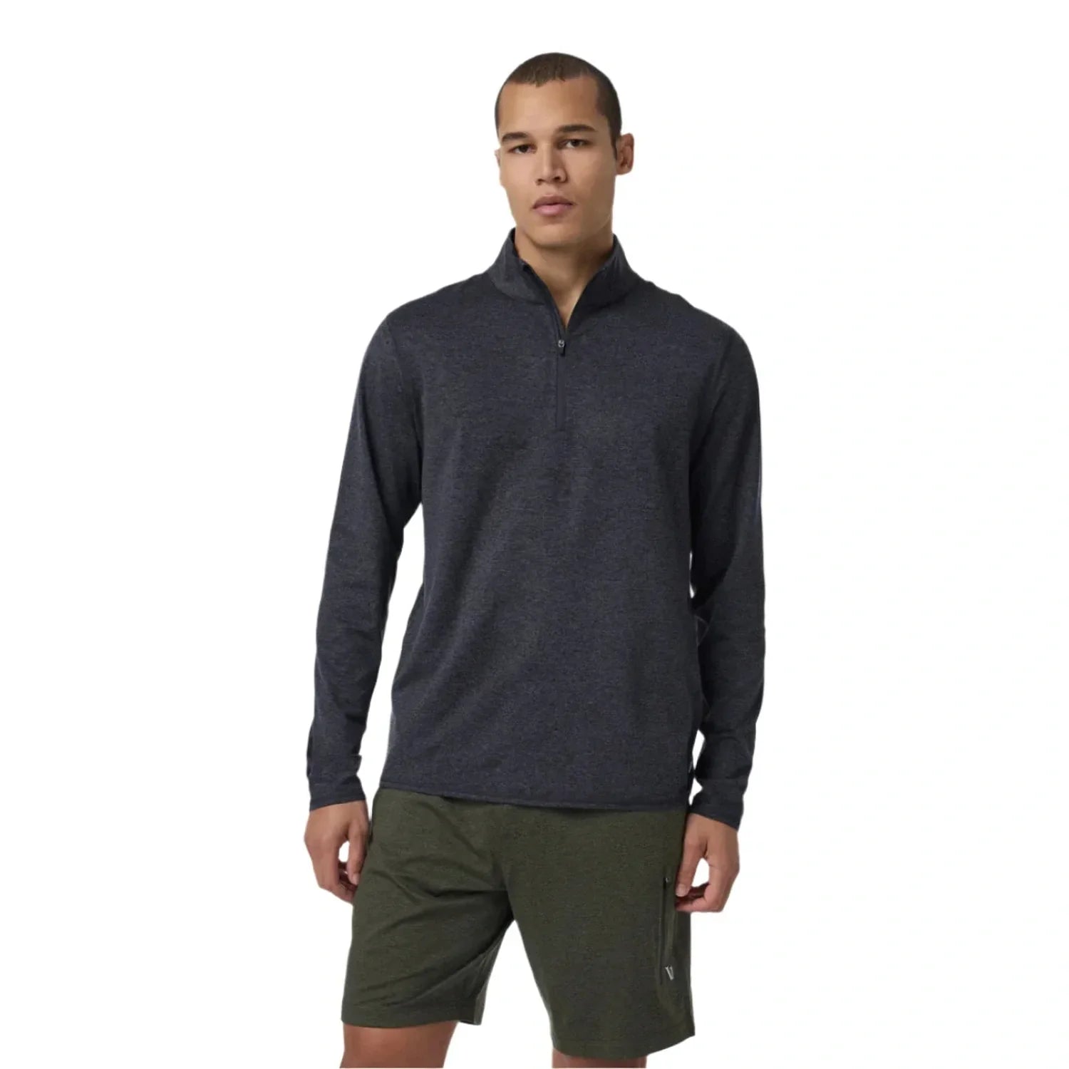 Men’s Ponto Half Zip Mock Neck Vuori - HCC CHARCOAL HEATHER
