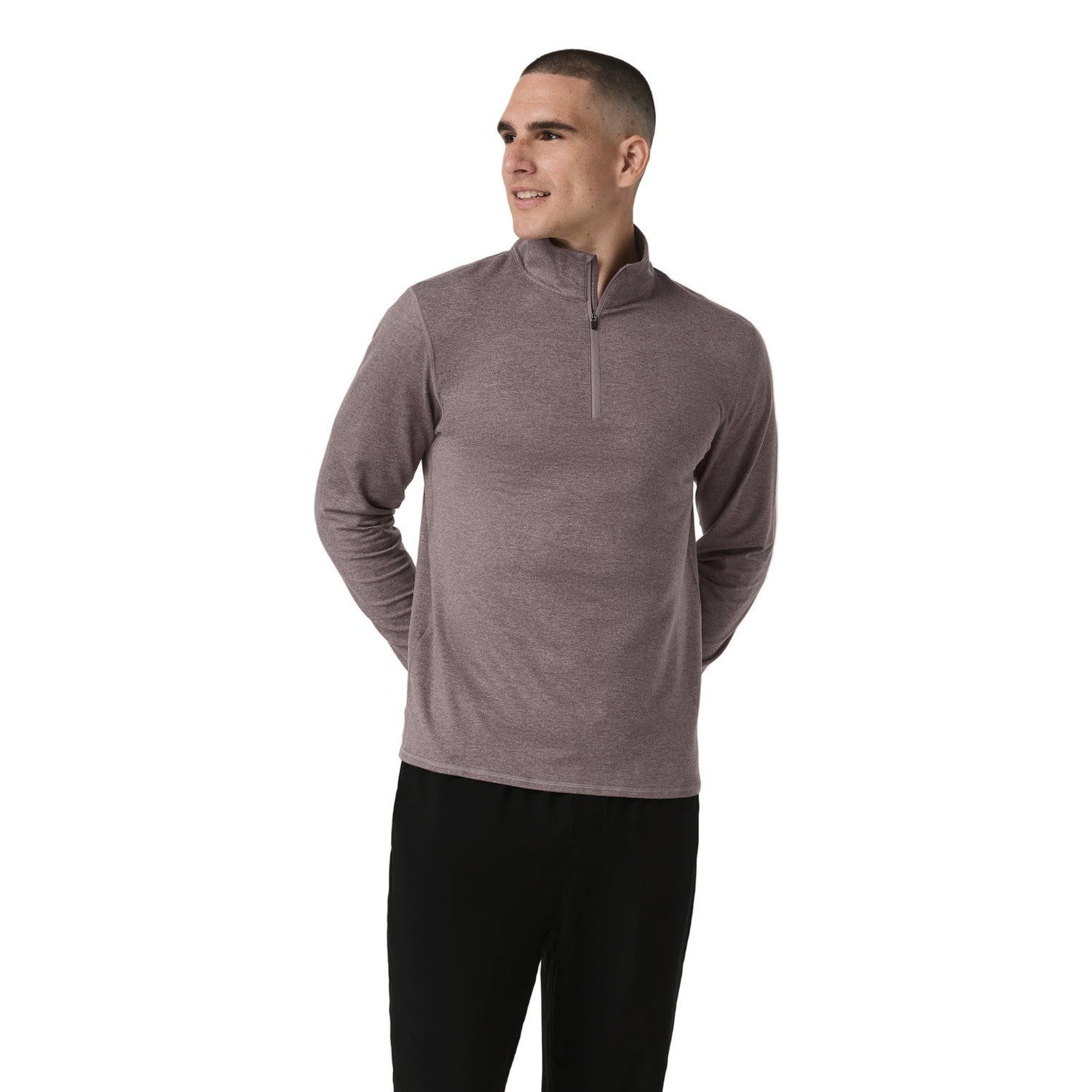 Men’s Ponto Half Zip Mock Neck Vuori - HHB HUCKLEBERRY