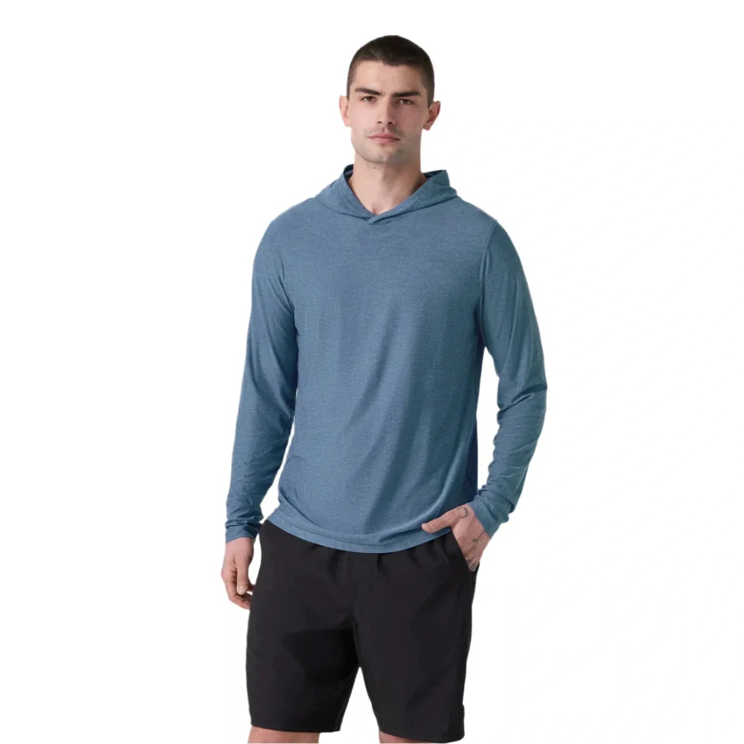 Men’s Strato Tech Hoodie Vuori - HPB POOL BLUE HEATHER / S
