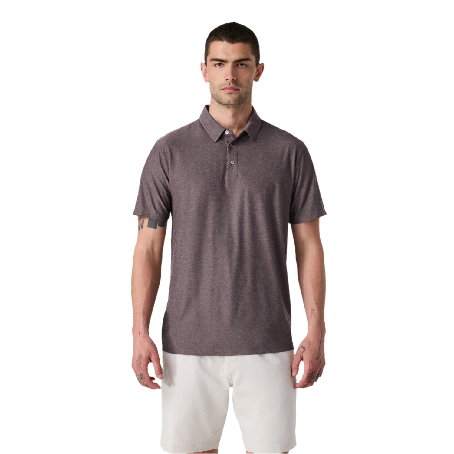 Men’s Strato Tech Polo Vuori - HHB HUCKLEBERRY HEATHER / S
