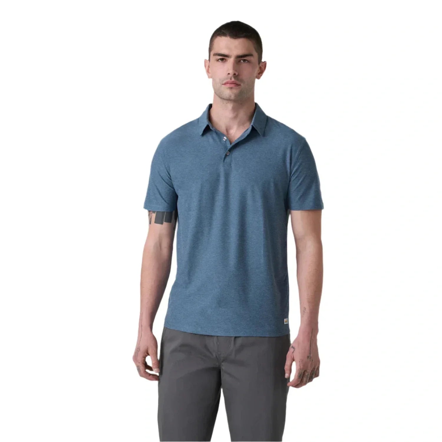 Men’s Strato Tech Polo Vuori - HPB POOL BLUE HEATHER / S