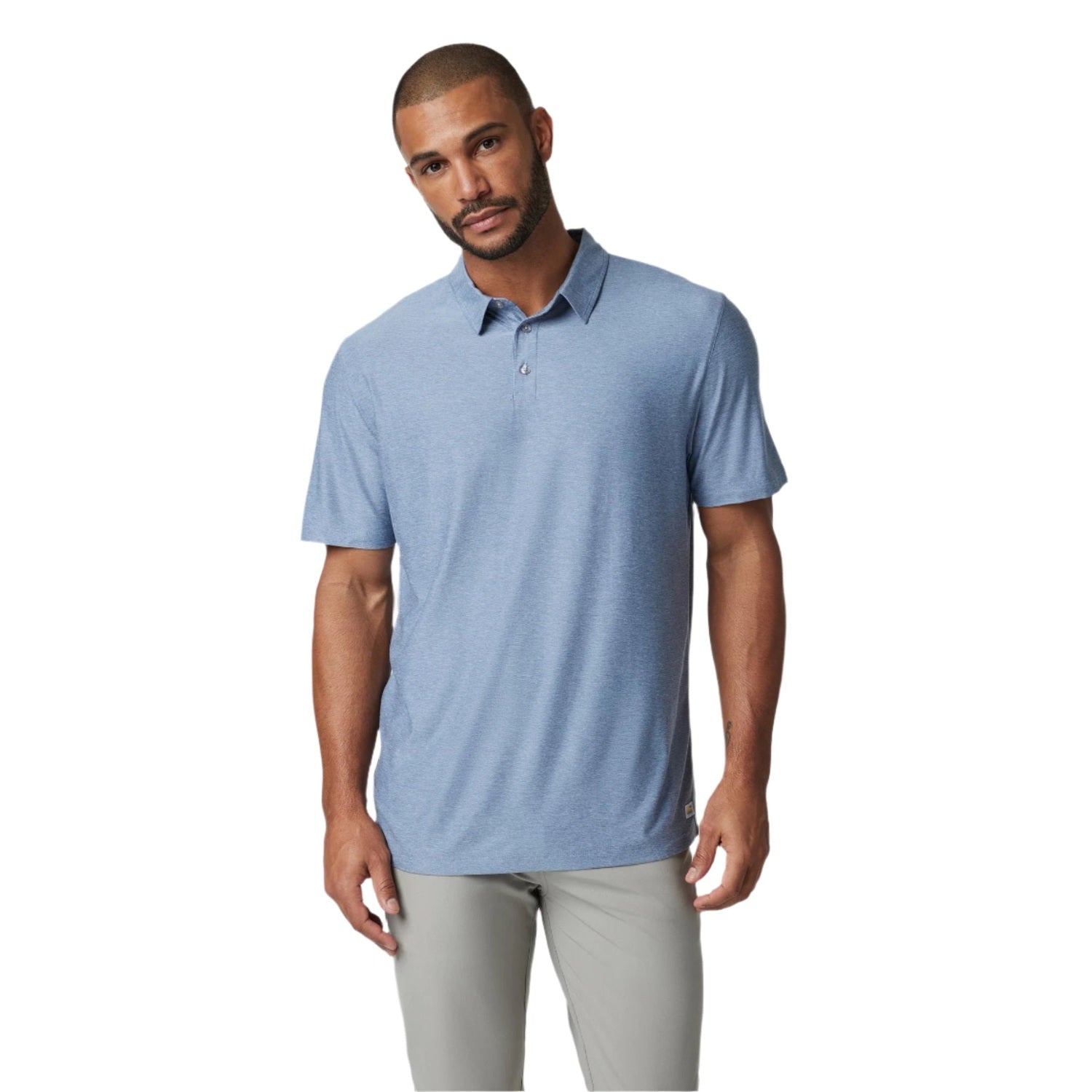 Men’s Strato Tech Polo Vuori - HTY CHAMBRAY HEATHER / S